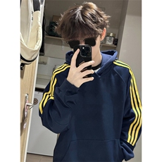 抖音得物高品质支持退换480克全棉加绒加厚宽松织带连帽卫衣CM23，男装卫衣，电商A486