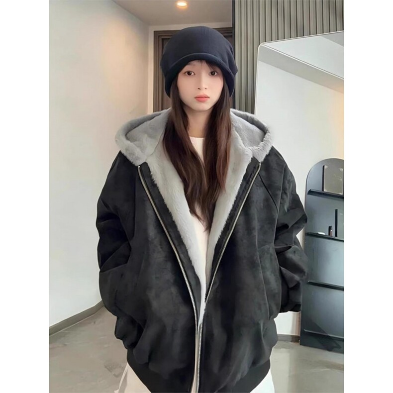 网络图J9012、P85原版高质量pu皮全兔绒棉服黑色杏色M-2XL，男装皮衣，星座506A