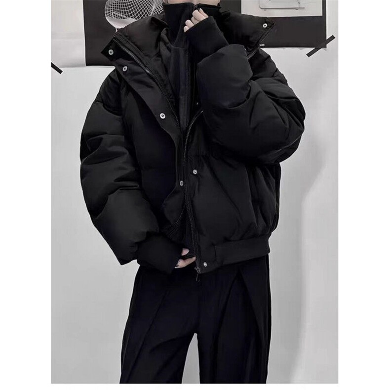 男装冬季潮牌假两件连帽棉衣男生防风保暖棉服外套,男装棉衣,星座613