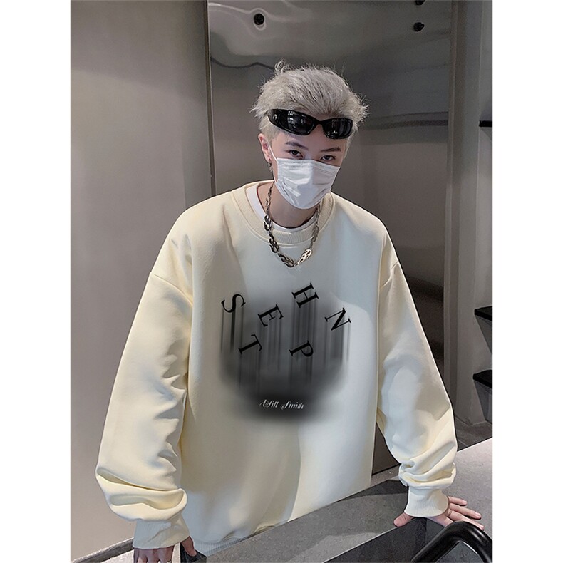 秋季新款潮牌字母印花男wycm-8010卫衣圆领纯棉特批28控49,男装卫衣,星座605(原A050)
