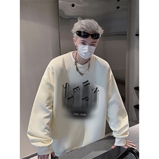秋季新款潮牌字母印花男wycm-8010卫衣圆领纯棉特批28控49，男装卫衣，星座605(原A050)