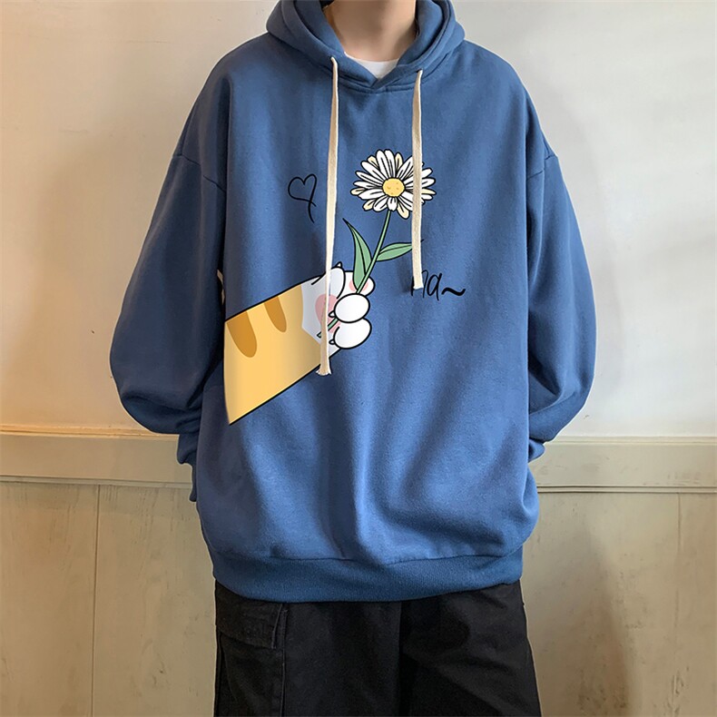 纯棉连帽卫衣男大码运动帽衫宽松薄WY2265-P35加绒款-P40,男装卫衣,电商A040