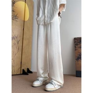 8XL-M 特大码肌理感冰丝薄款休闲裤长裤男宽松百搭情侣裤K967P45图片