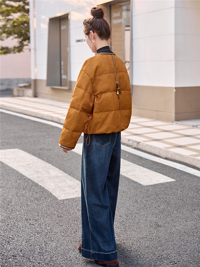 现货主推2025年冬季新款國风羽绒服外套女,女装羽绒服,曼娅璐