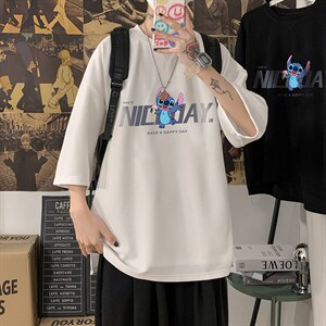 Q11173-P30 春夏季七分袖t恤男大码五分袖男短袖中袖图片