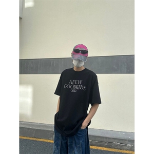 M540-P35夏季美式复古潮流宽松休闲百搭时尚短袖圆领T恤 男女同款图片