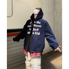 美式假两件开衫连帽卫衣男女新款oversize外套宽松上衣Y7488-p58，女装短外套，星座1008