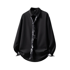 情侣领带款M-5XL大码衬衣防晒衣男长袖衬衫7974P45控68立体白底，男装防晒衣，星座227-7