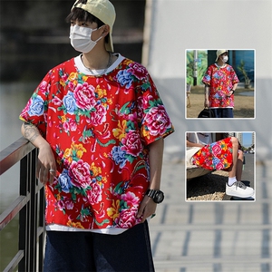 TZ2023夏季男女休闲运动圆领短袖T恤衫短裤可套装单选大码汉服潮图片