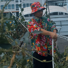 PC203长袖拼接东北大花风民族牡丹大花撞色AB版衬衫团队表演，男装民族服装，星座115A-2