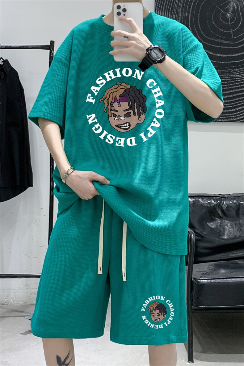 ！直播重磅推荐！2022夏季男士华夫格短袖T恤套装HTZ03P50,男装T恤,电商B220