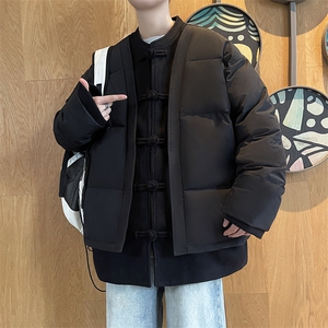 中式唐装男款冬季加厚风汉服青红色立领休闲外套A33-P158图片