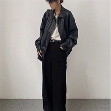 美式撞色格纹双面穿皮衣外套男女秋冬高级感小众炸街百搭夹克潮流，男装夹克，星座715-4
