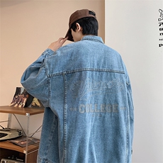 A979-P52春秋潮牌oversize牛仔外套美式复古休闲宽松翻领夹克男，男装夹克，星座512-6