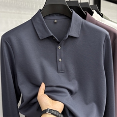 FN24633秋季新款长袖POLO衫男士高品质长袖T恤翻领重磅上衣，男装Polo衫，钱塘207-1