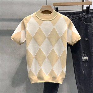 毛衣男韩版潮流五分袖半高领毛衣M3317P42，男装针织衫/毛衣，星座1116-2