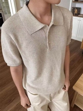 网图！新贵老钱风薄款莱赛尔天丝针织POLO短袖-EX50963-特批45，男装T恤，电商A061