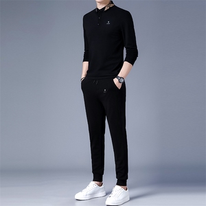 DZF-770钱塘2020-3秋季新款时尚休闲简约翻领中青年男士套装P102图片