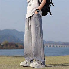 【现货】2025年秋季新款美式复古工装口袋拼接宽松直筒裤818-P50，男装工装外套，星座1006