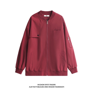 白底秋装宽松防水棒球领飞行服绣花夹克女装秋季大码外套S229-P88图片