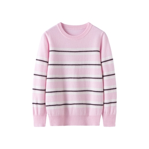 男女通用春秋冬条纹小圆领新款，童装儿童羊绒衫，奥赛羊绒童装