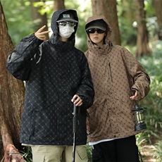潮户外软壳冲锋衣男女同款情侣款登山服可拆卸连帽CF666P63，男装夹克，星座1116-2