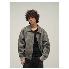 美式潮牌PU皮夹克男春复古cleanfit皮衣外套高街痞上衣W6825-P60，男装夹克，星座412-3