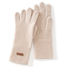 2025年新款百搭女士提花双股加厚保暖分指手套，手套，思琳羊绒