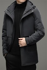 羽绒服男装中长款2023年冬新款连帽休闲百搭外套SNNYR86R315-P345图片