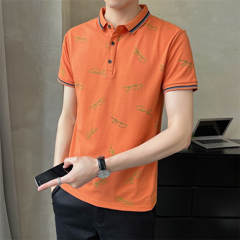 @店主风新款Polo衫男印花袖T恤男士高品质半袖PT07-P45,男装Polo衫,星座1207-1