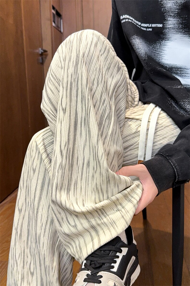 25秋季灯芯绒美式高街扎染大码垂感直筒休闲裤男K24047-特P35控68,男装休闲裤,电商A001