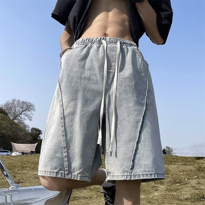 牛仔裤时尚都市百搭五分牛仔中腰潮流简约潮K749-P40,男装牛仔裤,星座1109-3