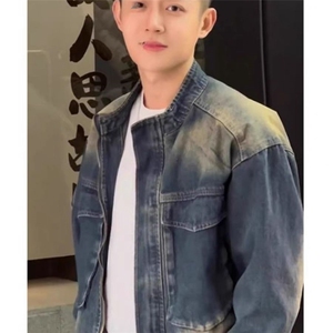 1506/Q30150/P79美式复古学生水洗牛仔大码外套图片