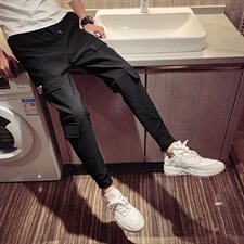 秋冬社会小伙裤子男拉链韩版修身休闲长裤男潮C301，男装休闲裤，电商C301