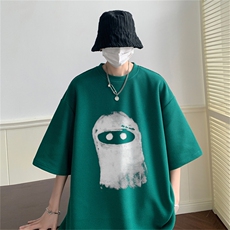 量大优重磅220克华夫格短袖T恤鬼头印花HT392-P20，男装T恤，星座508（原C305）
