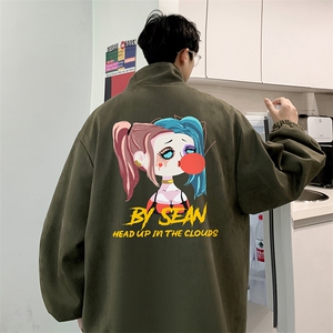 麂皮绒夹克男大码立领褂子外套JK85298-P68 加绒款-P78图片