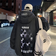 高品质休闲牛仔情侣连帽羊羔毛棉衣潮A161-2-MY518-P145控165，男装棉衣，电商A161-2