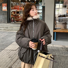 A566-P118高级拼接毛领花苞派克服巴恩风棉服男女同款外套，男装棉衣，星座911