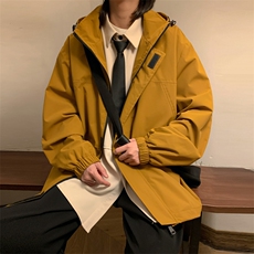 新款连帽冲锋衣夹克男山港风潮流宽松休闲外套A238-JK2305-P68，男装夹克，星座717