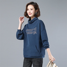 2022年秋季新款加绒加厚卫衣女长袖韩版宽松显瘦百搭上衣服打底衫，女装卫衣/绒衫，简韵佳