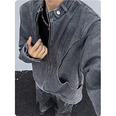 复古牛仔夹克男cleanfit简约高级设计感立领外套J29，男装夹克，星座1116A（原606A-3）