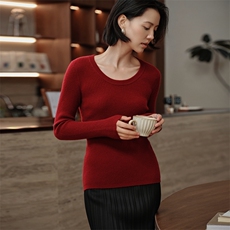 2025秋冬新款女羊绒衫100纯羊绒上衣修身显瘦针织套头衫羊绒套衫，女装羊绒衫，绒知纯羊绒
