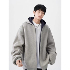 1506A/GY340/P56新款卫衣宽松简约连帽卫衣开衫潮流百搭1，男装卫衣，星座1506A