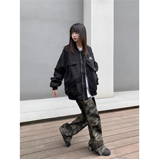春秋款潮流高街美式飞行服外套宽松百搭工装夹克棒球服，男装夹克，星座506A