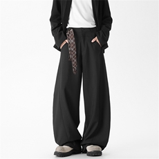 221-1/K1908/P53控78美式街头腰带设计感阔腿垂感弯刀西裤休闲裤，男装西裤，星座221-1
