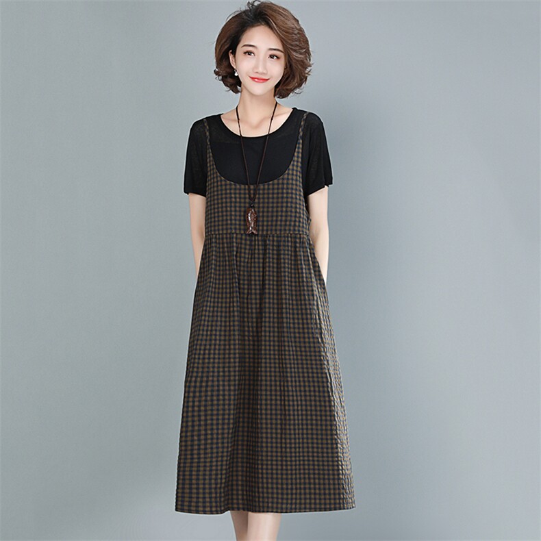 2021年夏季新款连衣裙女中长款韩版休闲套装女两件套装裙子洋气图片