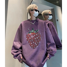抖音得物供货提供视频秋冬重磅美式麂皮绒圆领卫衣JY332，男装卫衣，电商A486