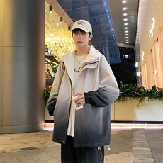 港风上衣渐变夹克宽松落肩拼色冲锋衣外套JK833P80，男装夹克，星座1204-3