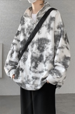 现货WY10083-特P45控88新款面料扎染高品质宽松立领卫衣，男装卫衣，电商A059