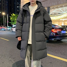 中性风长款棉衣男二开宽松连帽加厚棉袄DSA157B-M77777-特P100，男装棉衣，电商A157B